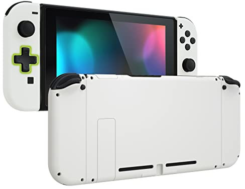 eXtremeRate Cover Pulsanti Tasti Kit Ricambio per Nintendo Switch Joycon Console,Dpad Versione Scocca Joycon Custodia Ricambio per Nintendo Switch Console Controller-Bianco