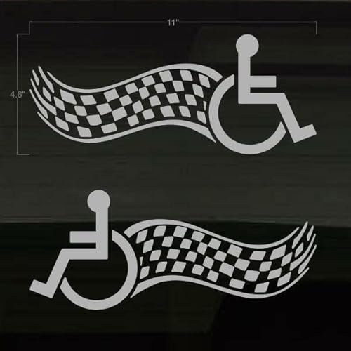 myrockshirt Rollstuhl Rennen Rolli Tuning 2 x Rennflagge Aufkleber Autoaufkleber Sticker Decal