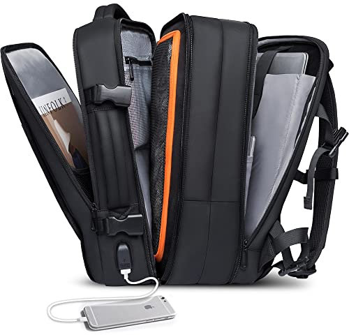 BANGE 35–45 l Handgepäck-Rucksack, Weekender-Reiserucksack, 43,9 cm (17,3 Zoll), Laptop-Rucksack, Business-Tasche für Damen und Herren, 32L - Schwarz, Small, Laptop