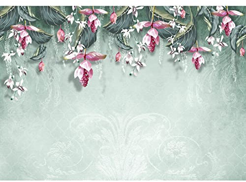 Runa Art Fotomurales Flores Abstracto 352 x 250 cm Fondo De Pantalla XXL Moderna Decoración De Pared Sala Cuarto Oficina Salón Verde 9566011b