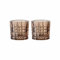Spiegelau & Nachtmann Square Teelichthalter 2er Set, Tobacco, Höhe: 6,6 cm, Windlicht aus Kristallglas, 104902