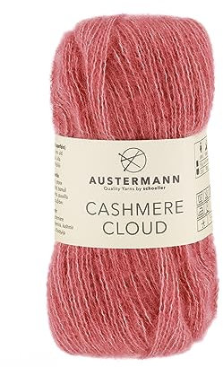 austermann Cashmere Cloud - Kaschmir Wollmischung zum Stricken - Lauflänge 180m je 25g Knäuel Farbe 13 - Rosenholz