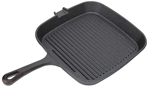 ZAANU Bistecchiere quadrate antiaderenti, bistecchiera con Manico Resistente al Calore per Carne, Pesce e Verdure Uso Interno per Barbecue all'aperto per Grigliare, friggere, soffriggere