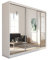 MEBLINI Kleiderschrank mit Spiegel, 3 Türen - Schwebetürenschrank mit Kleiderstange - Schlafzimmerschrank mit Einlegeböden - Wardrobe Closet - Debora - 240 cm - Weiß + Spiegel