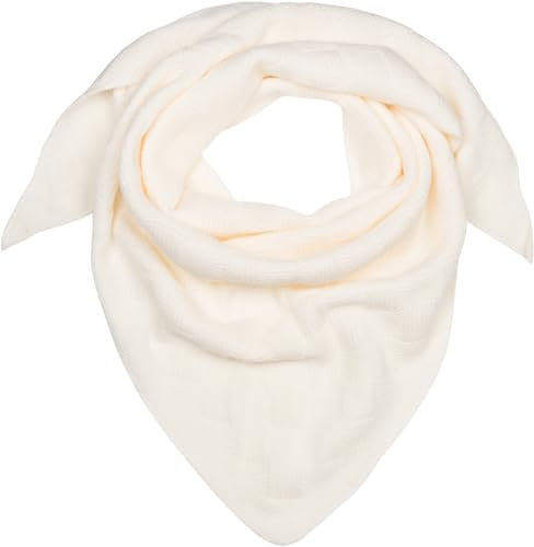 styleBREAKER Damen XXL Strick Dreieck Schal Einfarbig mit Schachbrett Strickmuster, Maxi Schal, Dreieckstuch, Warmes Winter Tuch 01020047, Farbe:Creme