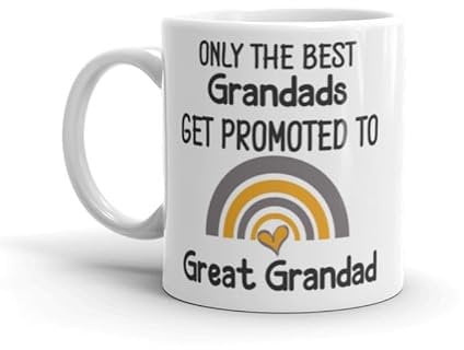 Only The Best Grandads Get Promoted to Great Grandad - Large Tea Mug | You're Going to Be A Great Grandad - Pregnancy Announcement Gift (11oz)