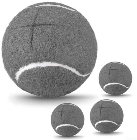 Hasaller Vorgeschnittene Tennisbälle für Walker, 4 Stück, vorgeschnittene Tennisbälle, Walker-Zubehör, Tennisbälle für Stuhlbeine und Bodenschutz (grau)