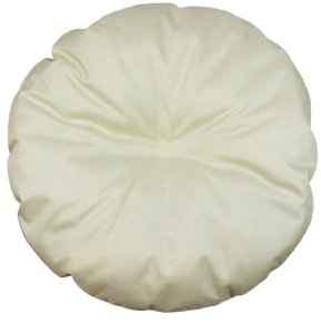 Cuscino per Cani e Gatti - Rotondo Taglia Diametro 50 cm Ecru - Cuccia Lavabile - Materasso Ideale per Cesti di Trasporto o Aiuole