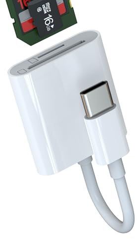 USB C SD Card Reader(2in1)Micro SD TF Camera Memory Adapter Compatible for Samsung Galaxy for Apple iPhone15 Pro Max for iPad Air Mini Macbook Type-C Compact Flash Drive Multiport Thunderbolt 4 Dongle
