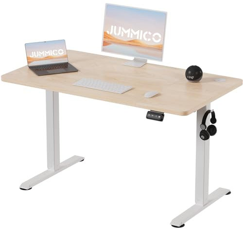JUMMICO HöHenverstellbarer Schreibtisch 120x60cm,Standing Desk(71-119cm),Schreibtisch HöHenverstellbar Elektrisch mit 2-Memory-Steuerung und Antikollisions Funktion(Beige)