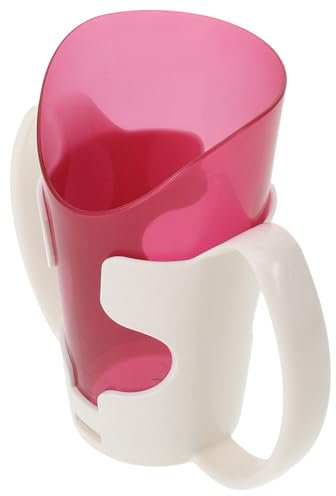 Luxshiny Taza Entrometida con Asas Tazas para El Cuidado De Personas Mayores Vasos para Pacientes Taza para Disfagia Taza para Alimentación Líquida para Adultos Ancianos Discapacitados