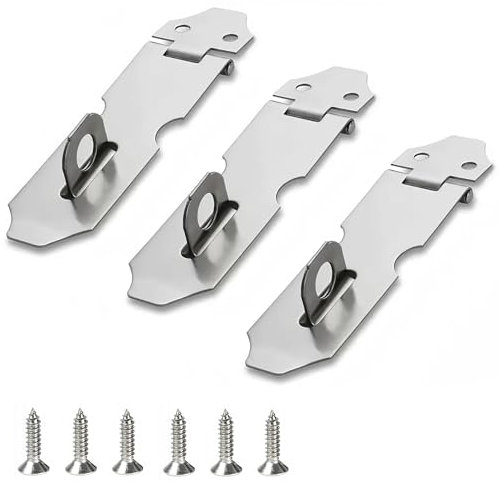 LEPEVNEY 3-Pack Stainless Steel Padlock Hasp 2 Inch Door Latch Padlock Catch for Doors, Windows, Cabinets, Pet Cages, Crates