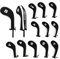 Scott Edward 12pcs Number Print Golf Club Irons Covers Neoprene Zippered Golf Wedge Covers with Long Neck Protective Mesh Men Women Fit Most Standard Irons (White Black)