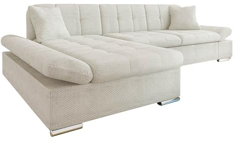 Mirjan24 Ecksofa Montana mit Regulierbare Armlehnen, Eckcouch, L-Form Sofa, Wohnlandschaft, Couch, Farbauswahl (Flow 03, Seite: Links)