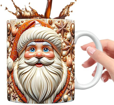 Weihnachtsmann-Kaffeetassen - Weihnachtsmann Keramiktasse | Kaffeetasse Nikolaus - Kaffeetassen - Weihnachtsmann-Tassen - Weihnachtstassen - Weihnachtsbecher - Büro- Weihnachtsmann