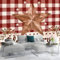 Fototapete 250x175cm Retro-Plaid Sterne 3D Effekt Hochwertige XXL Moderne Wanddeko Tapete, Rot Vlies Tapete Wandbild für Wohnzimmer Schlafzimmer Büro