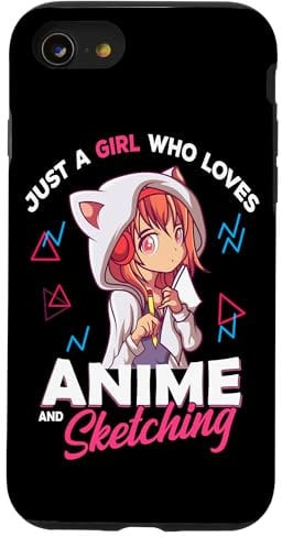 iPhone SE (2020) / 7 / 8 Just A Girl Who Loves Anime and Sketching Otaku Anime Merch Case
