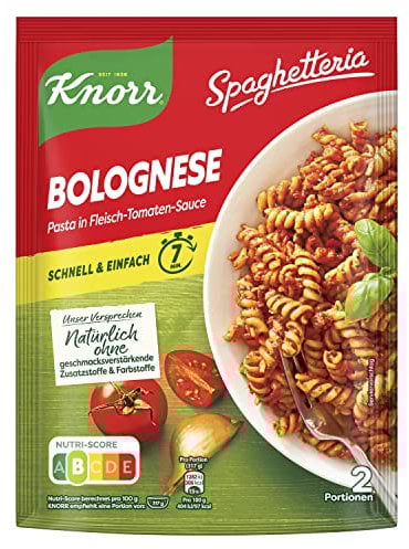 Knorr Spaghetteria Nudel-Fertiggericht Bolognese leckeres Nudelgericht, 160 g (Packung mit 10)