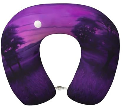 ZXERTG Purple Twilight 01 U-förmiges Reisekissen, vielseitig und tragbar, für draußen, Auto, Büro, Zuhause, Reisen