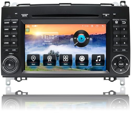 QIIKEN Autoradio mit Bildschirm, für Mercedes-Benz Bluetooth CarPlay/Android Auto/GPS/Built-in 4G/DSP, 8-Core 4GB+64GB Autoradio, A-Klasse W169/B-Klasse W245/Viano/Vito W639/Sprinter W906