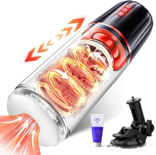 Masturvatore per Uomo 7 Forte Telescopica & Rotante Sex Toys - Mano Libera Masturbatore Vibratore per Sexytoysys Uomo Masturbtore per Pene Automatico Vero 3D Canale Impermeabile Adatto