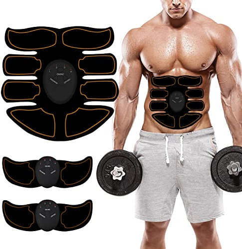 Zebbyee EMS Trainingsgerät, Bauchtrainer, EMS Bauchmuskeltrainer, Muskelstimulator bauchtrainermit 8 Modi & 9 Intensitäten, Tragbarer Muskel Trainer für Bauch Arm HIPS Bein Unisex