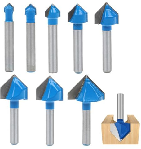 Router Bit Set, CNC Router Bits - 8 Stücke schneider bearbeitungswerkzeuge - Metall Router -Anhang Kit fahrzeug für massives -Partikett Sperr