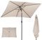 ZealWe Garden Parasol Umbrella, 3x2m Patio Parasols Outdoor Sun Shade with Tilt Crank Handle and 6 Ribs for Patio Beach Pool Lawn Backyard Deck, Beige