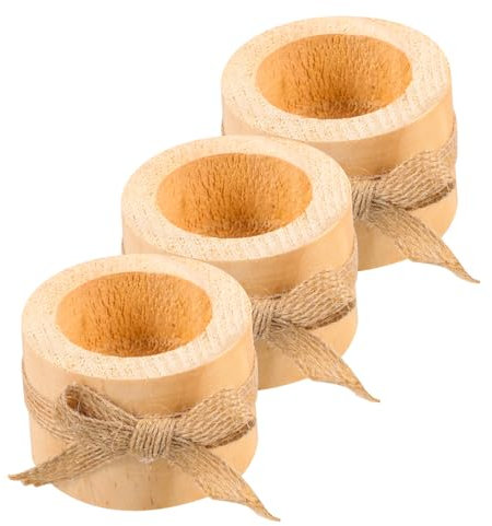 3 Pezzi Portacandele Pino Decorazione Creativa per Tealight e Vasi per Piante Grasse per Matrimoni e Decorazioni