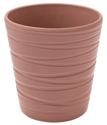 Vaso Orchidea in Ceramica Liscia o damascato | VARI COLORI | misura 14x13 cm idea regalo (Rosa Antico Rigato)