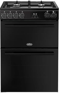 Belling 60cm wide Double Oven Dual Fuel BEL FSA VISION 60DF Cooker - Black - A Rated