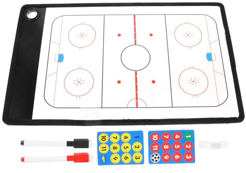 Kichvoe Wiederverwendbares Eishockey Taktikbrett aus Pvc mit Stift 1 Satz Doppelseitiges Trainings und Wettbewerbs Coaching Board für Eishockeyspiele und Training