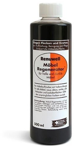 Renuwell Möbel-Regenerator, 500 ml – Intensive Pflege und Regeneration für Holzmöbel und Oberflächen, entfernt Wasserflecken, Kratzer & Hitze - Ringe, Schweizer Qualitätsprodukt