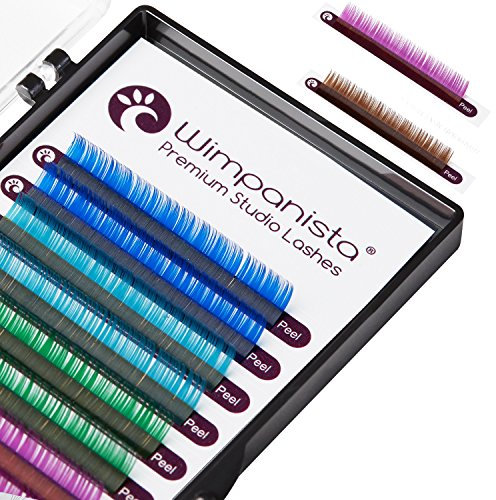 Farbige Seidenwimpern C Curl - Einzelwimpern - Volumenwimpern - Stärke 0.07 mm - für die Wimpernverlängerung - 12 Streifen - Wimpanista (11mm)