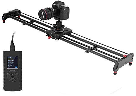 GVM 120cm Kamera Slider motorisiert, Fotografie Slider unterstützt unterstützt Videomodus, Zeitraffer Fotografie, Horizontal, Tracking und 120° Panoramaaufnahmen für Videoaufnahme Film DSLR Kameras