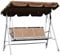Outsunny 3-Personen Metall-Gartenschaukel, abnehmbares und waschbares Sonnendach, braun und Silber, 171x108x154cm