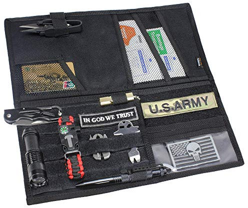 WYNEX Molle Visor Panel Organizer, Taktische Auto Sonnenblende Abdeckung Molle Gurtband kompatibel Fahrzeug Visier Lagerung Inhaber Tasche