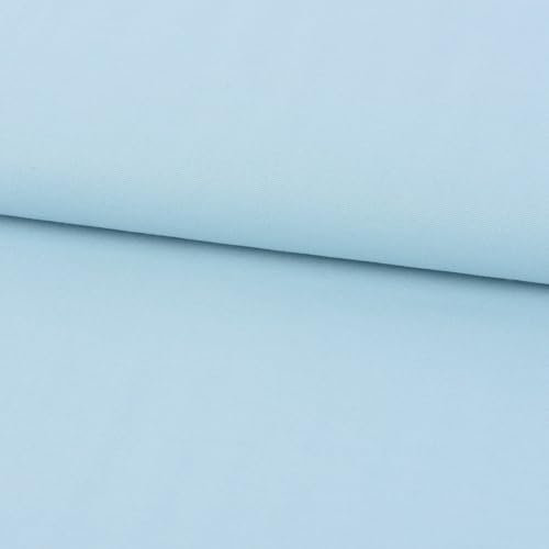 SCHÖNER LEBEN. Bekleidungsstoff Baumwollstoff Flanell dünn Uni hellblau 1,42m Breite