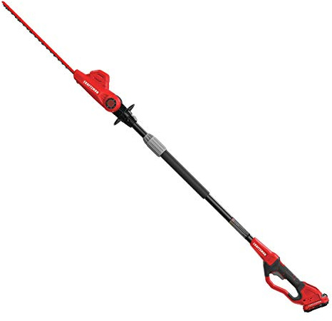 CRAFTSMAN V20 Pole Hedge Trimmer Cordless, 18-Inch, Battery and Charger Included Hedge Trimmer with Extension Pole, Up to 11 Ft Extended Reach (CMCPHT818D1)