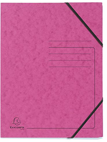 Exacompta 555420E 5er Pack Premium Eckspanner-Mappe. Made in Germany. Aus extra starkem Colorspan-Karton DIN A4 mit 2 Gummizügen Sammelmappe Dokumentenmappe ideal für Büro und Schule rosa