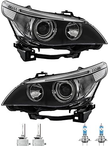 EISENFELS Bundle Set 70798852 Scheinwerfer rechts & links + Leuchtmittel H7 NIGHT BREAKER + D1S NIGHT BREAKER kompatibel mit 5er Touring E61