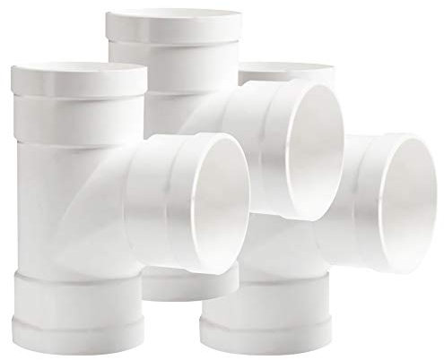 KINDOYO Raccordo per Tubi - 3 Pezzi Raccordi per Tubi a 3 Vie in PVC Raccordi Angolari a T, Bianco, 50mm