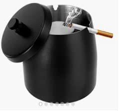 Aschenbecher mit Deckel Edelstahl Rauchfrei Aschenbecher Windaschenbecher Anti-Geruch Aschenbecher für Outdoor Patio Haus Büro