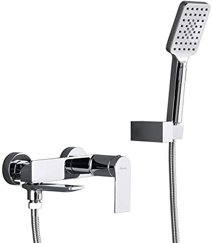 PHASAT Rubinetto per Vasca Parete Rubinetto Bagno Muro 90° Rotazione Rubinetto Miscelatore PTBC03