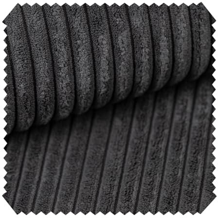 novely® PORTO - Polsterstoff in Breitcord-Optik - Ultraweicher Möbelstoff - Pflegeleichte Meterware 1 lfm Farbe: 34 Anthrazit