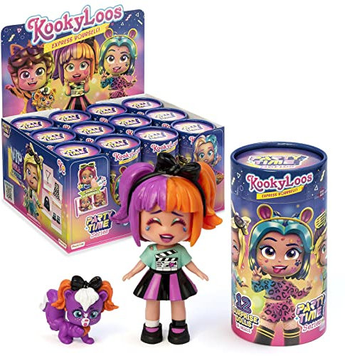 KOOKYLOOS Serie Party Time - Überraschungspuppen zum Sammeln mit Mode-Accessoires, Kleidung, Schuhen und Spielzeug und 3 lustigen Ausdrücken. Inklusive der kompletten Kollektion