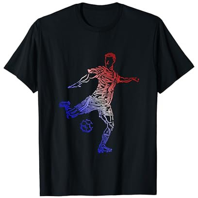 Dessin de football français Foot France Soccer Joueur T-Shirt