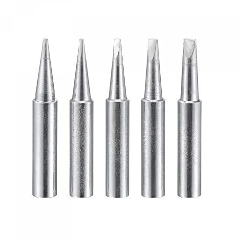 sourcing map 5Stk Bleifreie Lötkolben Flache Kante 0.8D+1.2D+1.6D+2.4D+3.2D Ersatz 4mmx41mm