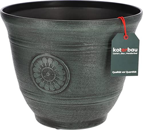 KOTARBAU® Pot de Fleurs Effet métal Design opalescent Vert 25 x 30 cm