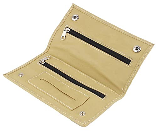 Pitillera Tabaco de liar, Tabaquera Estuche Cartera Tabaco de liar Funda Bolso para Tabaco de Liar Cuero (CREMA)